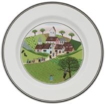 Villeroy & Boch Design Naif Bread Plate Marriage, 17 cm, Premium Porcelain, White/Colourful