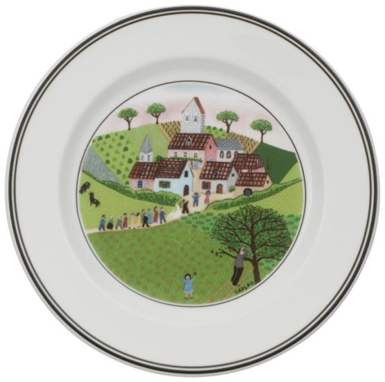 Villeroy & Boch Design Naif Bread Plate Marriage, 17 cm, Premium Porcelain, White/Colourful
