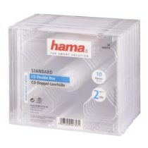 Hama 44753 Dual CD/DVD Jewel Double Case, 10 Pieces Per Pack - (2 Discs Capacity per Case) - Clear