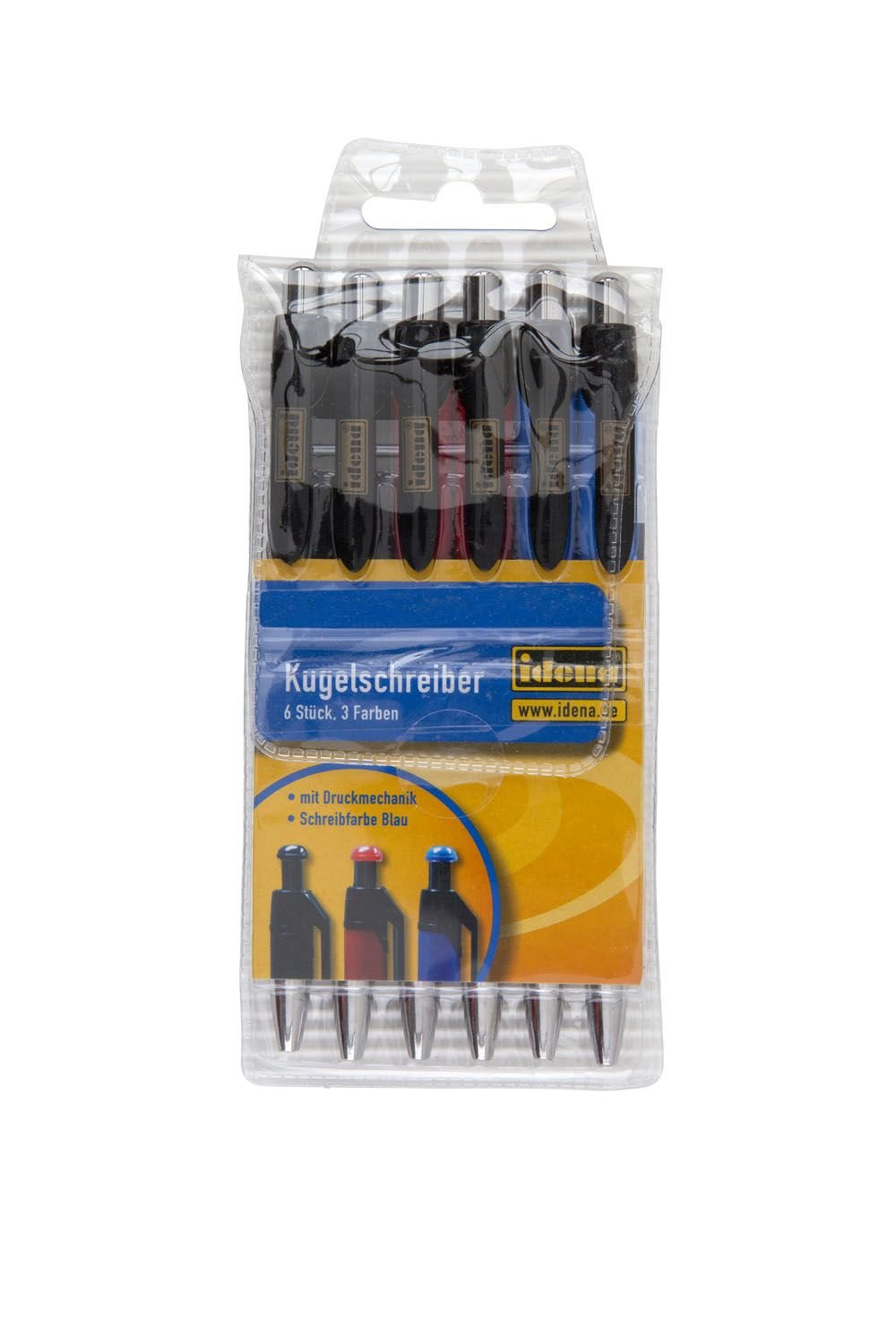 Idena 500291 Ballpoint Pen Set of 6 Blue Ink, 6 count (Pack of 1)