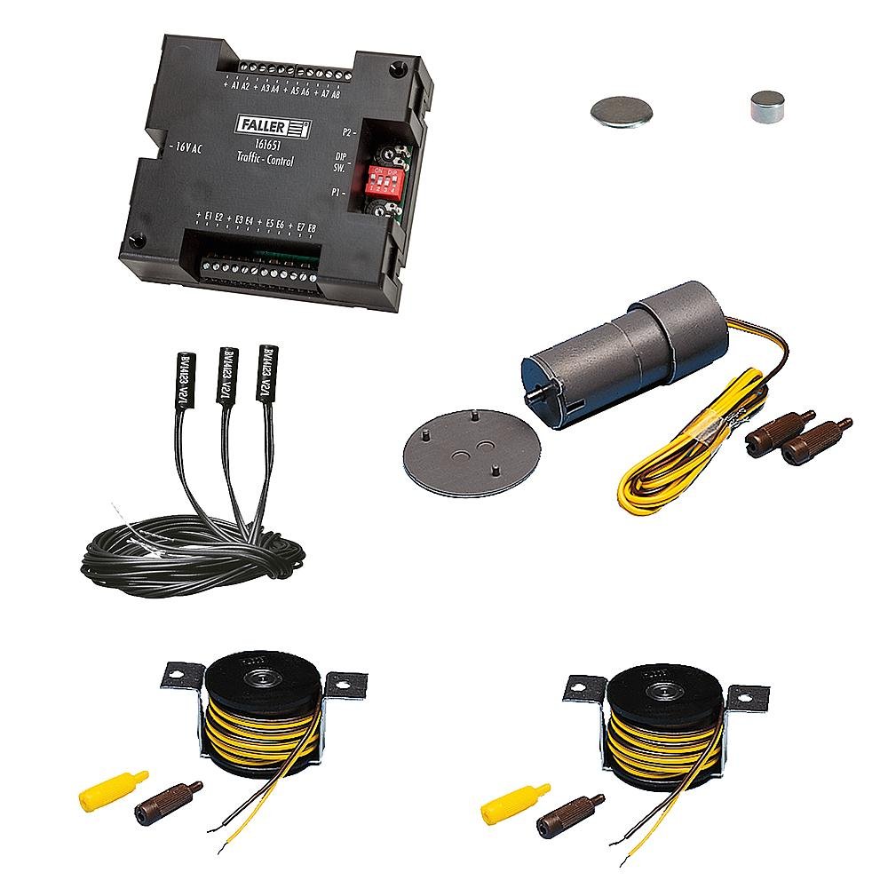 FALLER Car System Basic Set Components with Traffic Control & Sensors I Model Railway Accessories H0 Model Kit I Model Railway H0 & N Car System