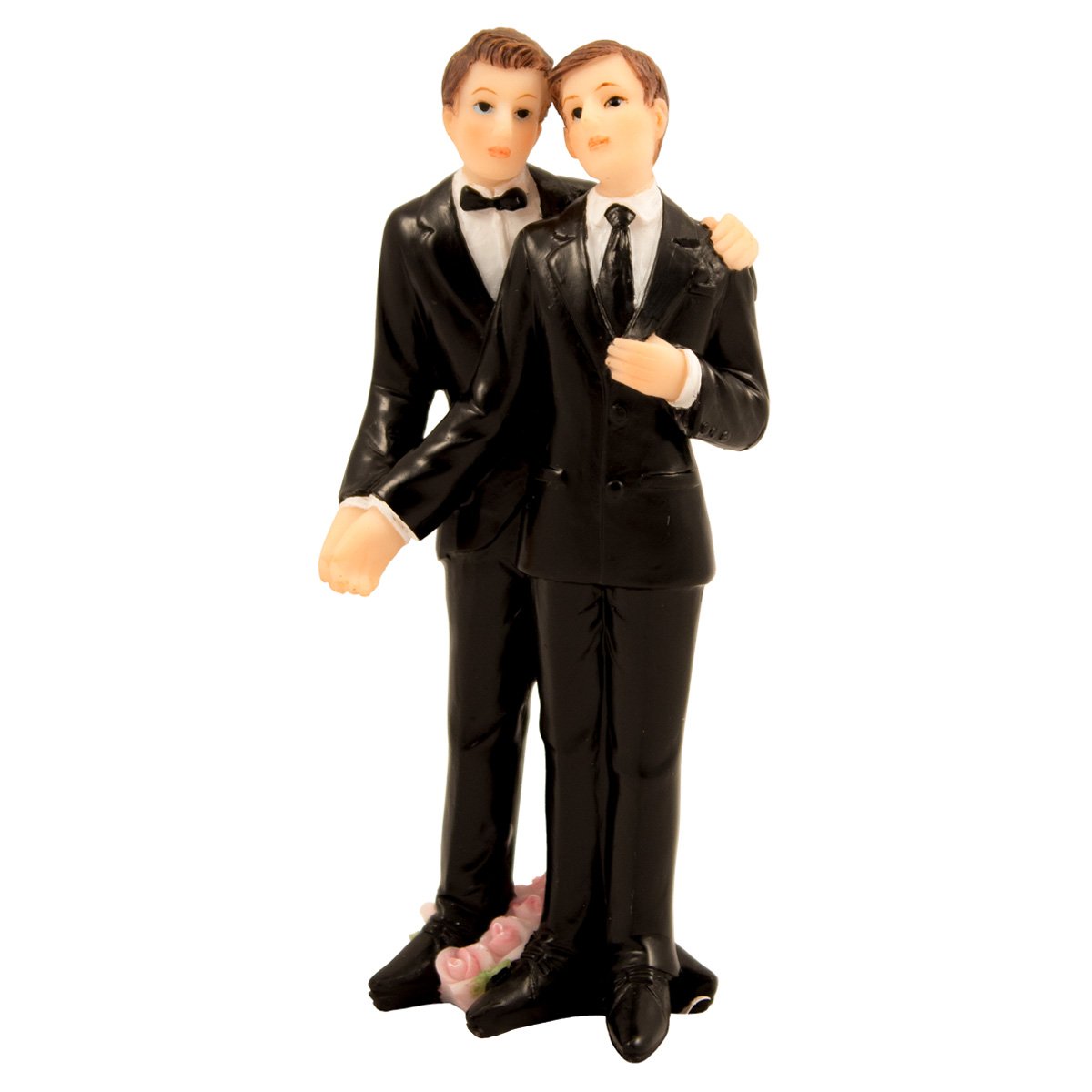 Wedding Figure 2 Grooms, 4cm x 4cm x 12.5cm 2 Grooms, Beige, Approx. 4.5 x 11 cm