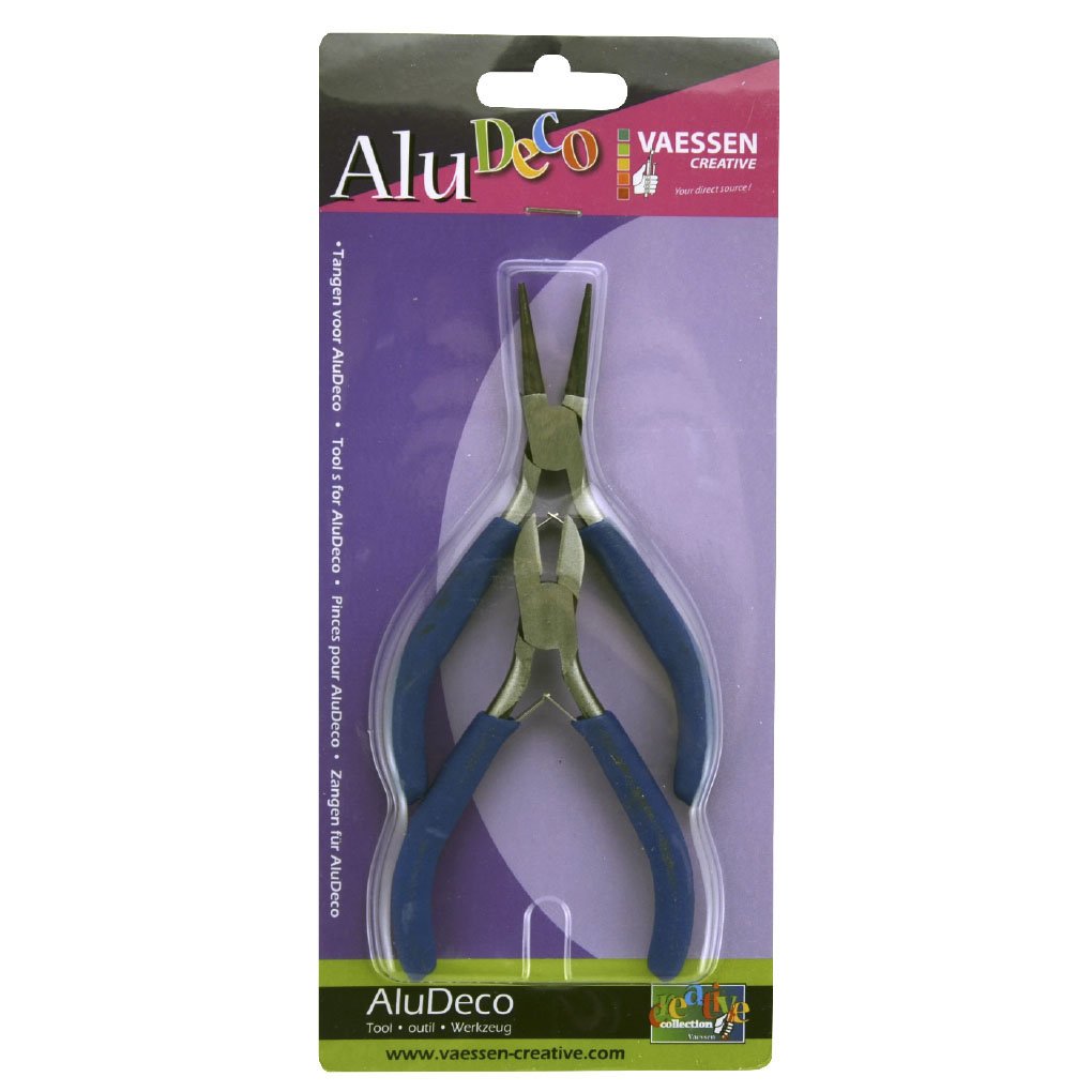 Vaessen Creative 3901-102 Alu Deco Pliers Sidecutter Plus Round Nose, Blue