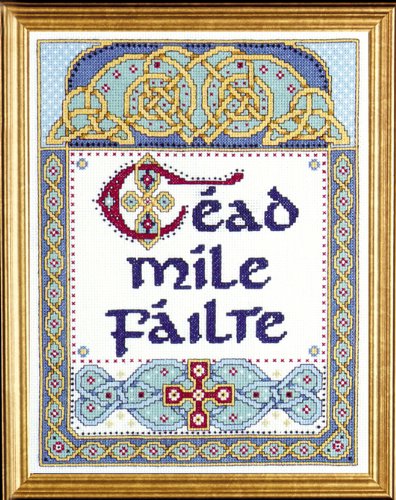 Design Works 9919 One Hundred Thousand Welcomes Cross Stitch Kit, Multi-Colour, White, By the yard