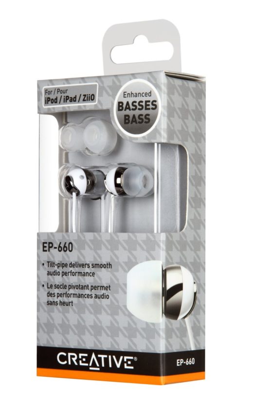 Creative EP-660 In-Ear Stereo Earphones - Pearl White - Image 4