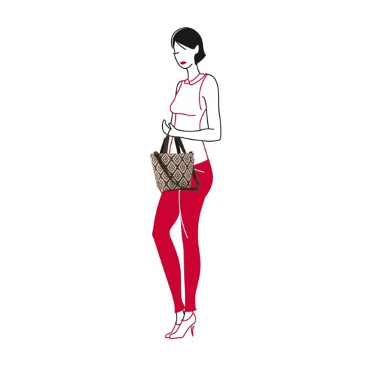 Reisenthel shopper XS Canvas & Beach Tote Bag, 31 cm, 4 liters, Brown (Diamonds Mocha) - Image 2