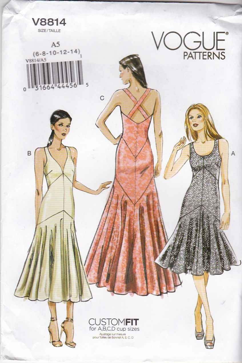 Vogue Patterns V8814 Size A5 6-8-10-12-14 Misses' Dress, Various - Image 2