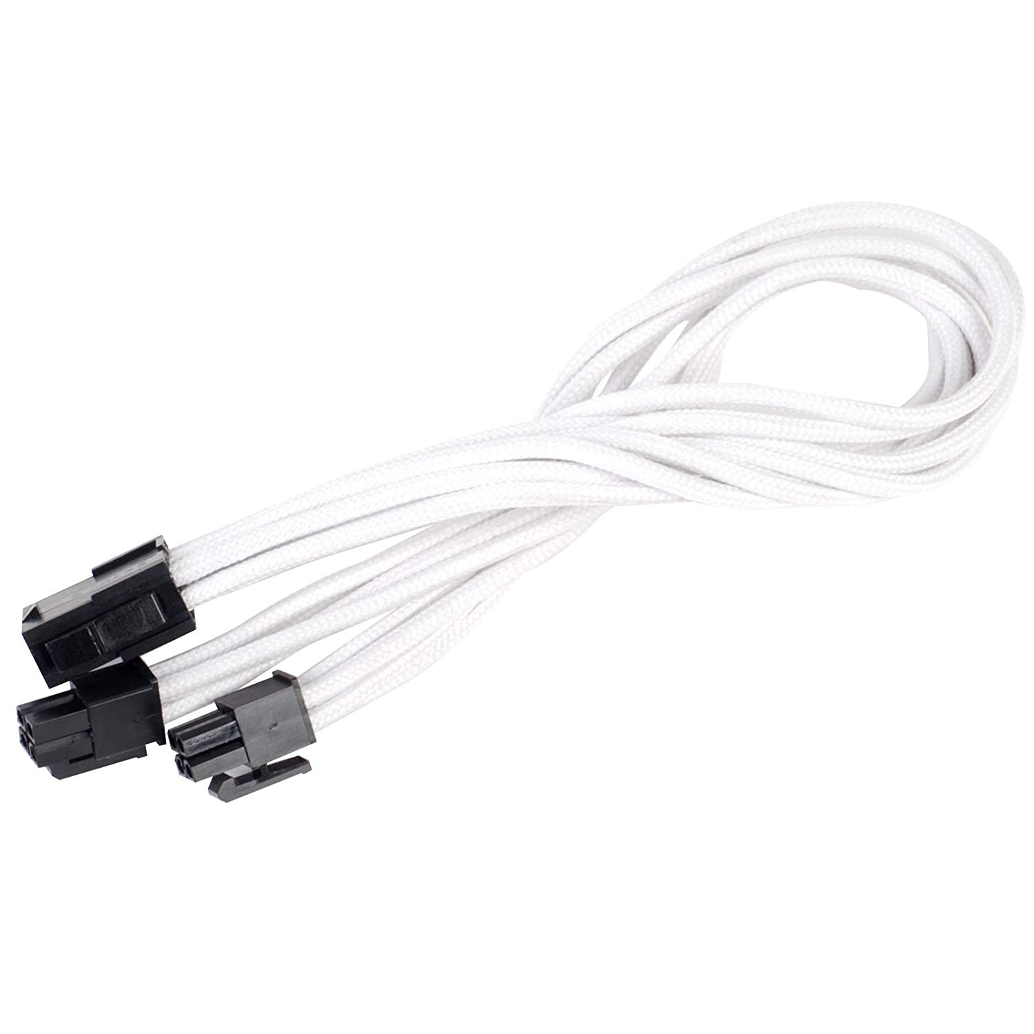 SilverStone SST-PP07-EPS8W - 30cm EPS 8pin to EPS/ATX 4+4pin Sleeved Extention Cable, white, 300mm