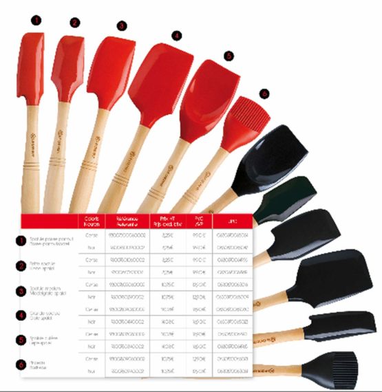 Le Creuset Small Silicone Spatula With Wooden Handle and Removable Silicone Head, Cerise - Image 3
