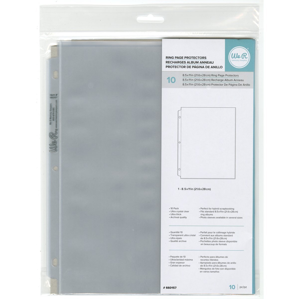 We R Memory Keepers 8.5 X 11 inch 3-Ring Album Page Protector, 10 PK, Ultra Crystal Clear, 8.5x11 Inches - Image 3