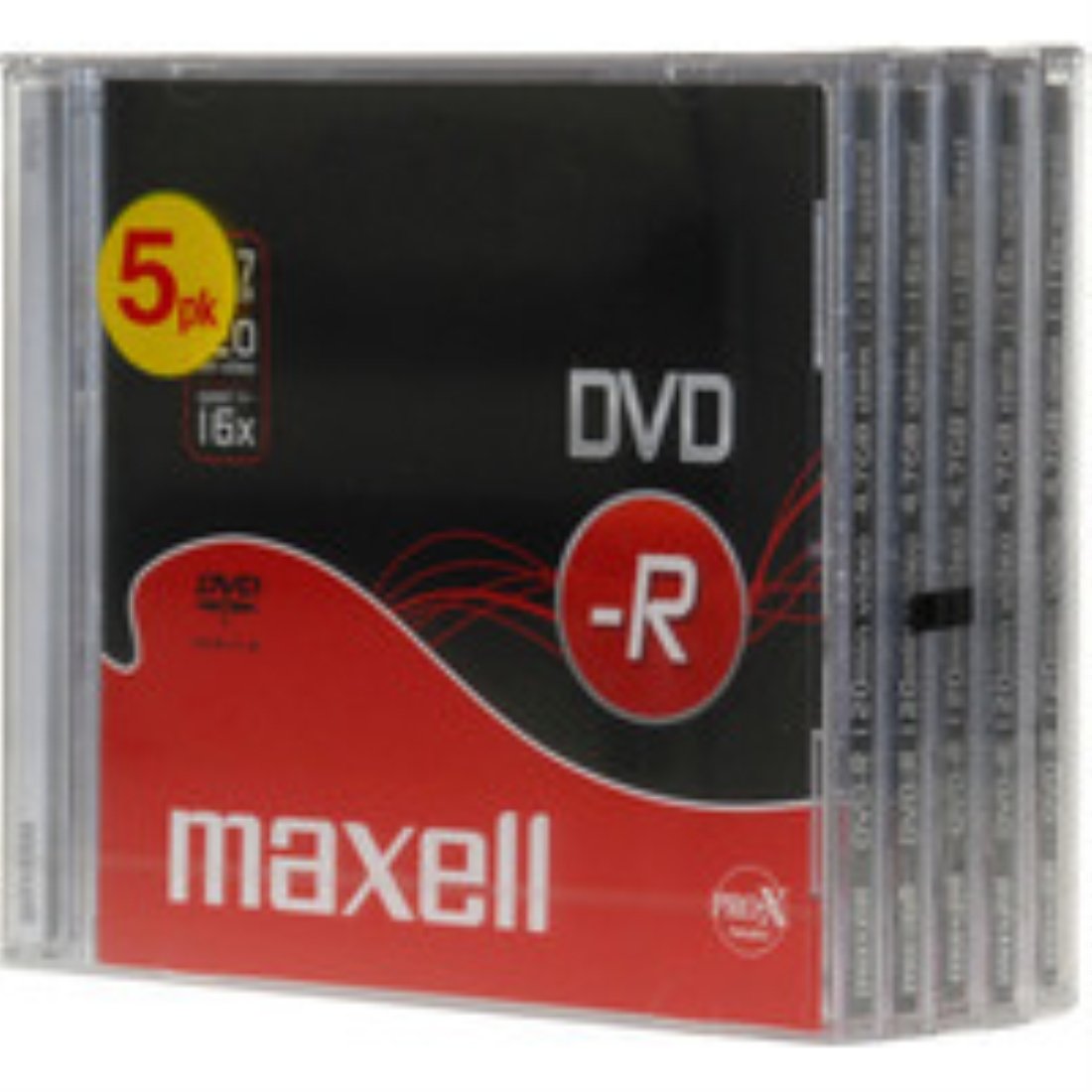 DVD-R 5 Pack Jewel Case 5mm 16x Speed, Red