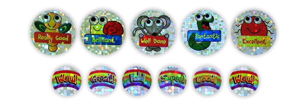 SuperStickers Sparkling Bugs and Friends Praise Stickers (1310 x 25 mm/10 mm Stickers), Multicolor, 1310 x 25mm/10mm stickers - Image 2