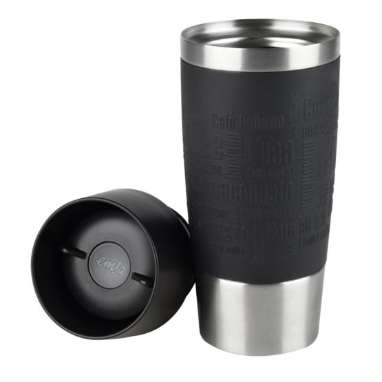 Emsa Vacuum Travel Mug 12.2 fl . in black, Stainless Steel, 1 Count (Pack of 1) - Image 2