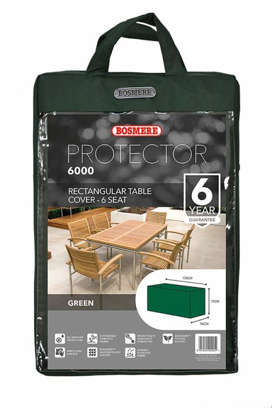 Bosmere Protector 6000 | Rectangular Table Cover | L 170cm W 94cm H 71cm | 100% Waterproof, UV Protected, Heavy Duty 600D | 6 Year Guarantee | C555 - Image 2