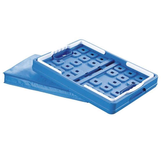 Sunware 57200611 Square Folding Box with Handle and Cool Bag, Blue White, 32 Litre - Image 2