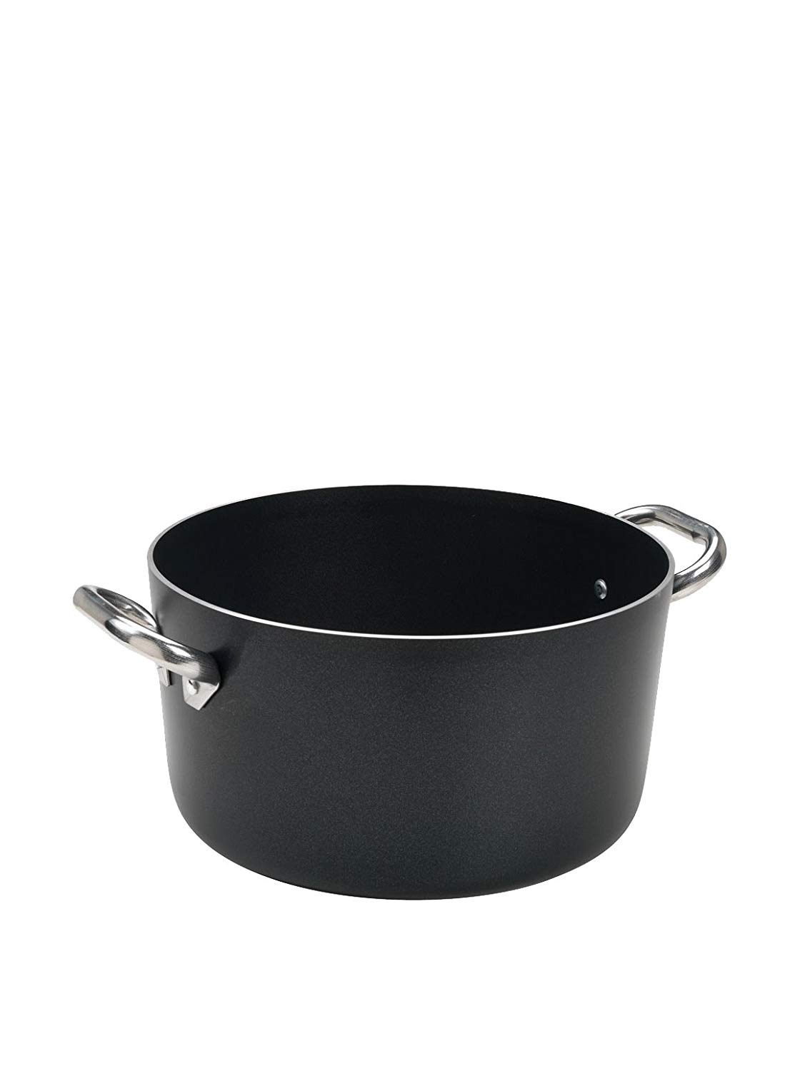 Pentole Agnelli ALSA104SS36 Alsa Aluminium Black 3 Mm. Crystal Deep Saucepot with 2 Handles, 19.03 Litre, Colour, Steel