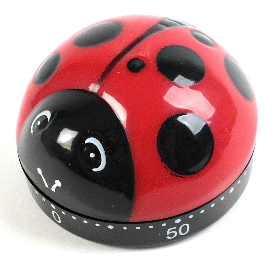 Kikkerland Assorted Ladybugs Kitchen Timer, Stainless Steel, Multi-Colour, Red, 5.7 x 5.7 x 4.4 cm - Image 3