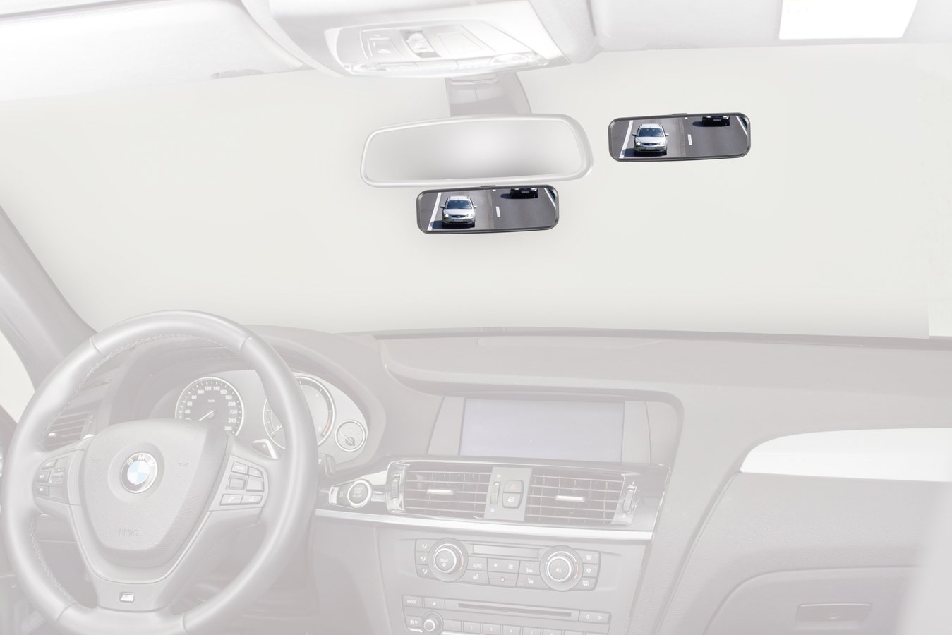 hr-imotion Rear View Mirror with Suction Mount [Designed in Germany, Black, Innenraum - Spiegel - Image 3