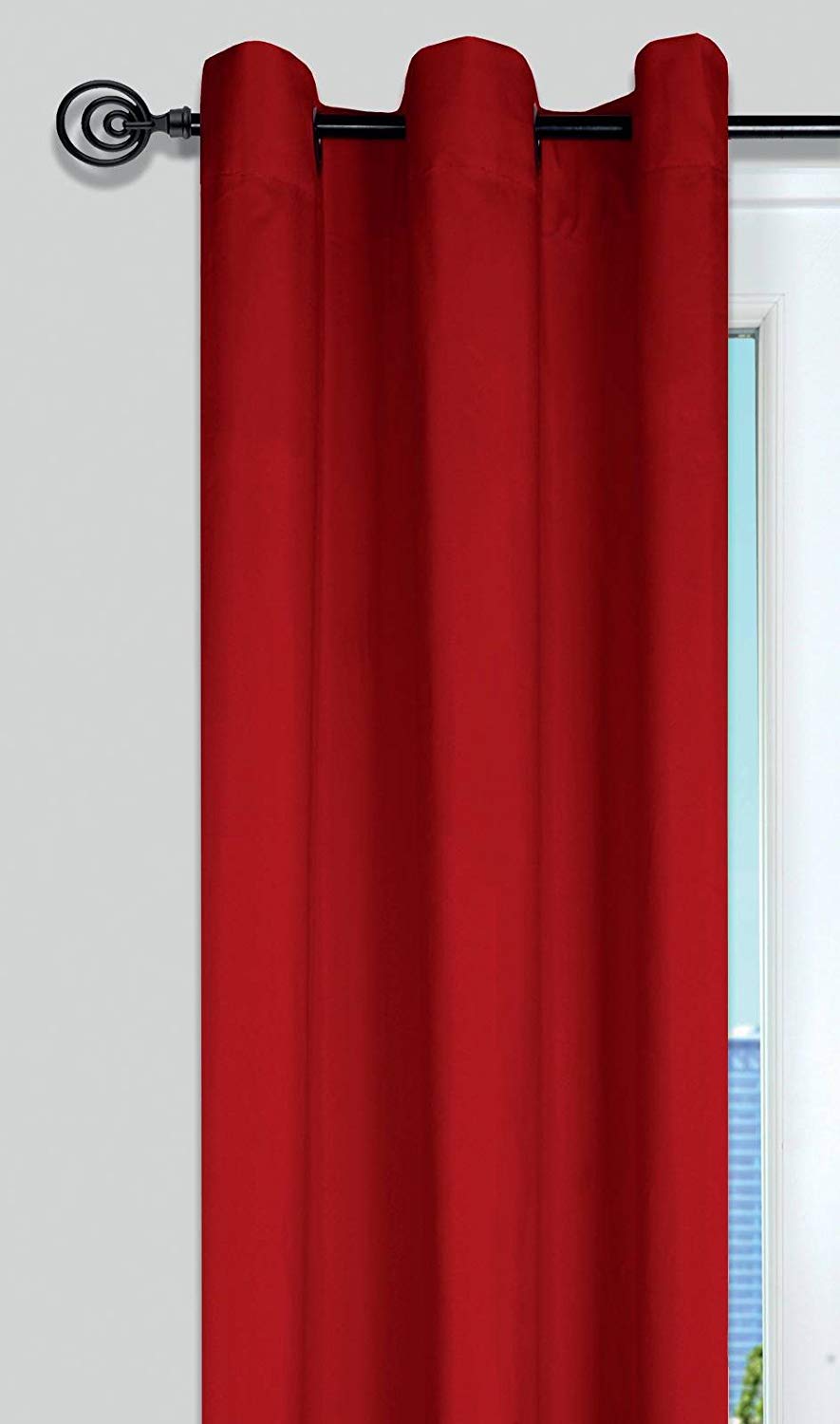 Stof R64689305 135 x 240 cm 100 Percent Polyester Curtains, Red, W 63" x L 78.7" (1 Panels)