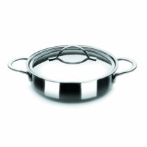 IBILI Noah Round Dish with Lid, Stainless Steel, Silver, 22 x 22 x 7 cm