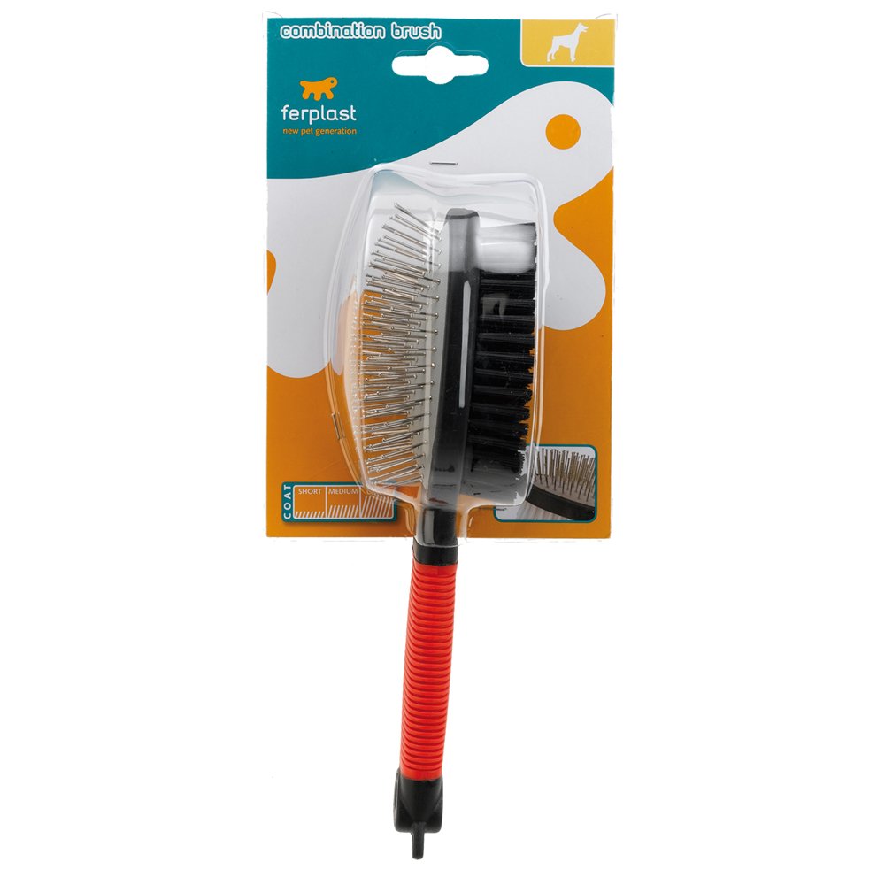 Ferplast Double Sided Brush, Medium, RED, 23 x 6,7 x h 5,5 cm - Image 2