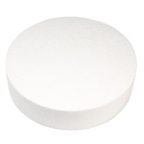 Rayher 3000700 Round Polystyrene Cake Dummy with Straight Edges, Straight Edged Disk for Arts and Crafts, Diameter 30 cm, Height 7 cm