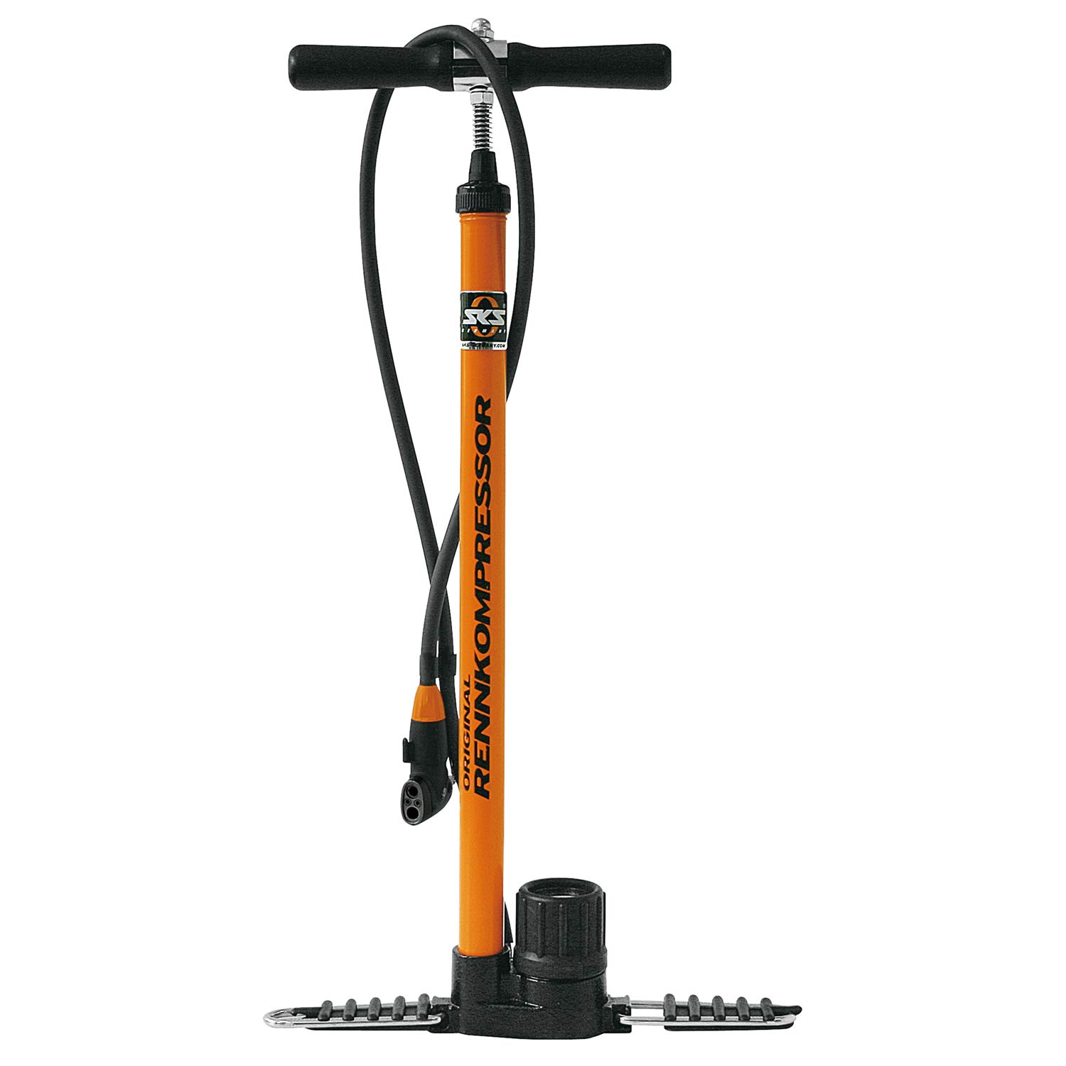 SKS Rennkompressor Floor Pump: MV Head, Orange/Black