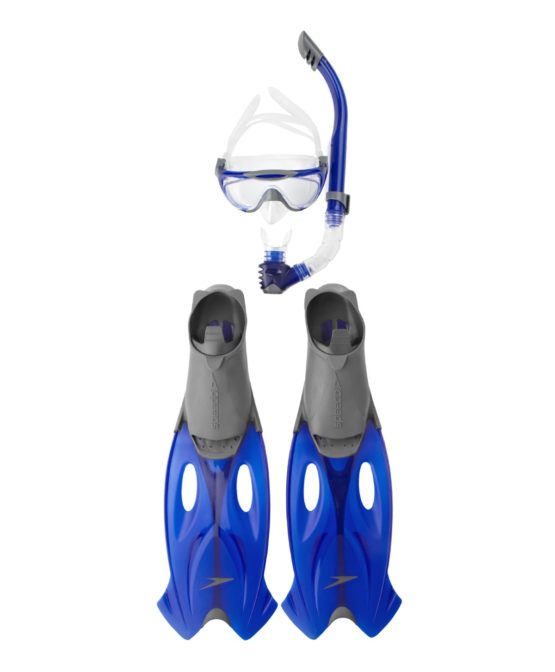 Speedo Unisex Adult Glide Mask, Snorkel & Fin Set