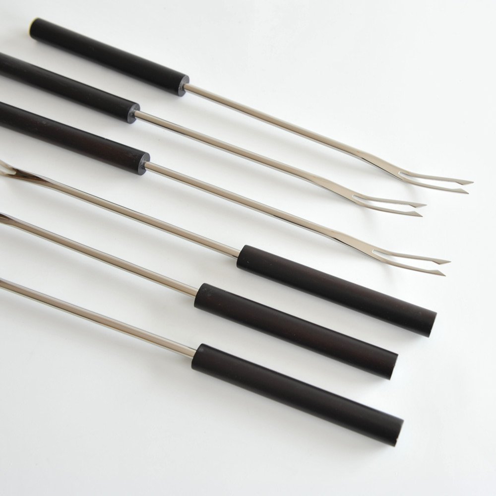 Alessi Mami Bourguignonne Forks, Set of 6 (SG57 B), Black - Image 3