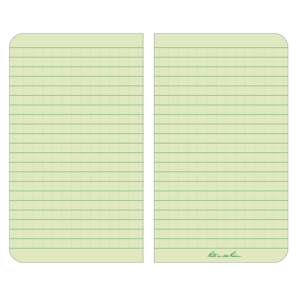 Rite in the Rain Waterproof Paper Tactical Memo Book Side Bound Field Flex Cover Green 120 Pages 60 Sheets Green Perfect Bound Binding Imperial & Metric Rulers Map Scales Conversion Charts 3¼ x 6-Inch - Image 3
