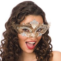 Carnival Toys Mask with Metal Gold Glitter