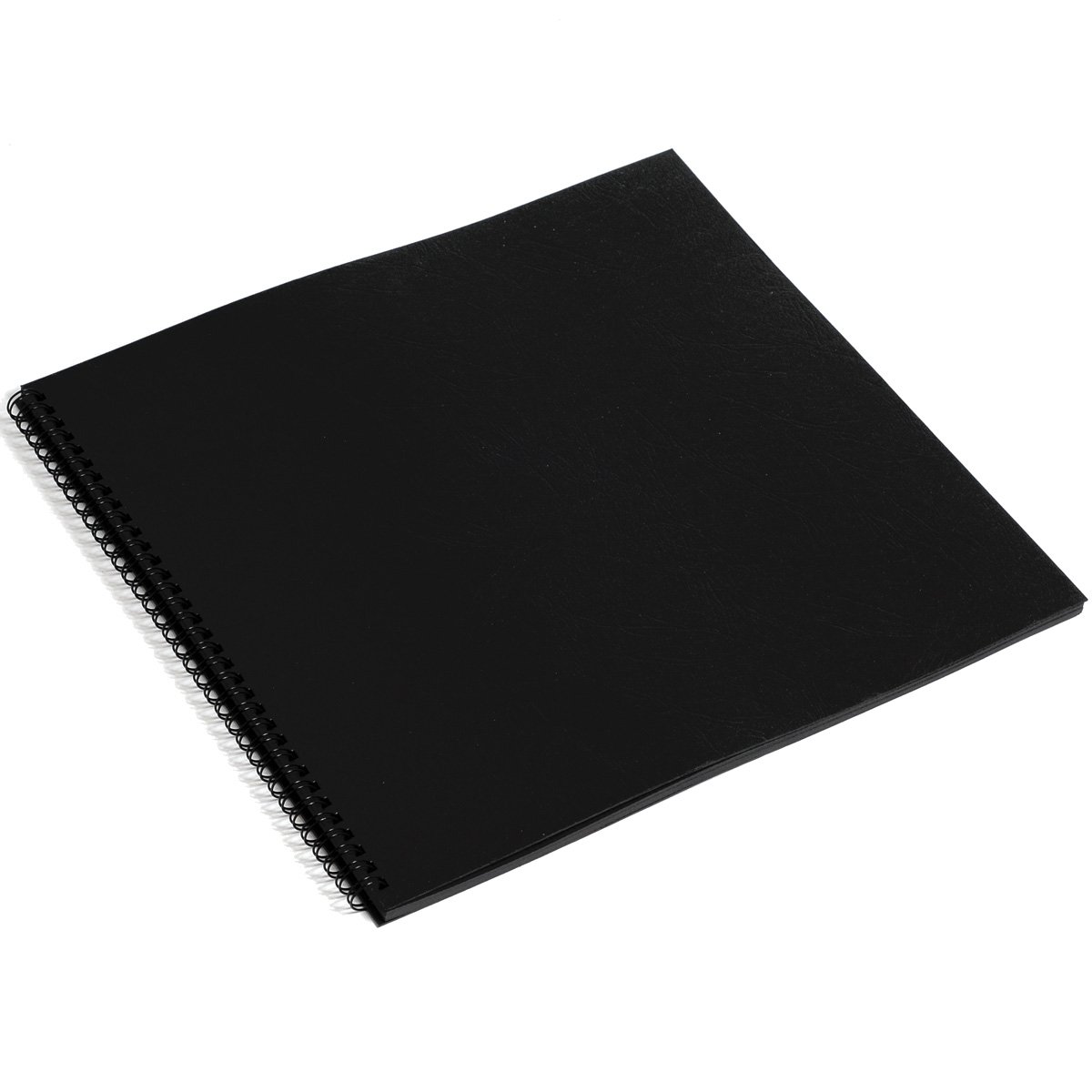 RHINO XL Hardback Scrapbook (12x12", 30x30cm), 40 Pages of Plain Black Sugar Paper, 1-Pack - Ideal for Scrapbooking Cuttings & Craft