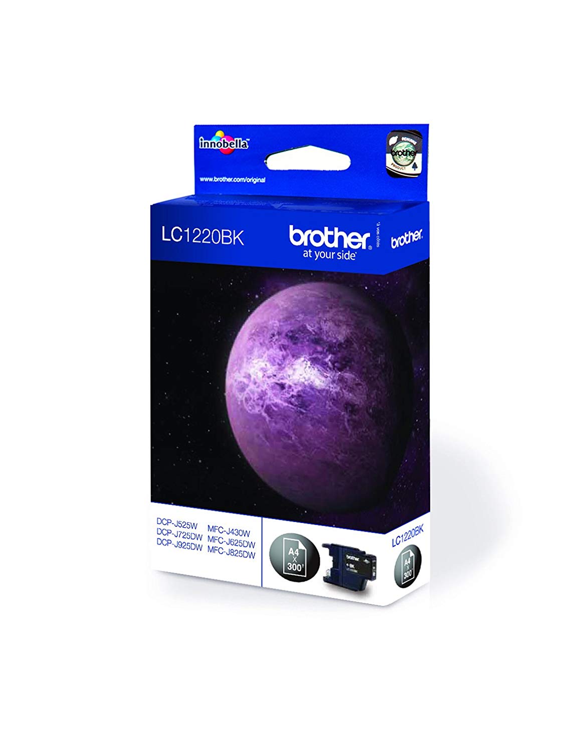 Brother LC-1220BK Inkjet Cartridge, Black, Single Pack, Standard Yield, Includes 1 x Inkjet Cartridge, Brother Genuine Supplies