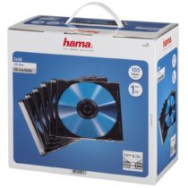 Hama 51270 Slim CD Jewel Case, pack of 100, transparent/black