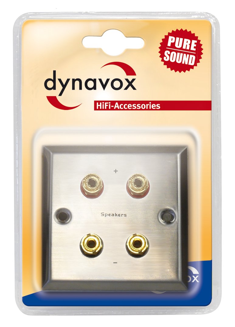 Dynavox LS- Wall Connection Panel Stainless Steel 4 Banana Jacks - Image 2