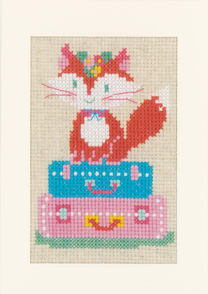 Vervaco Counted Cross Stitch Kit: Cards: LIEF Little Fox on Travel: Set of 3, Acrylic, NA, 10.5 x 15cm, N\a - Image 2