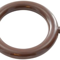 Merriway BH03252 Plastic Curtain Drapery Pole Rod Rings with Fixed Eye, Inner Dia. 37mm (1.7/16 inch) Outer Dia.50mm - Dark Brown, Pack of 24