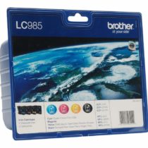 Brother LC-985BK/LC-985C/LC-985M/LC-985Y Inkjet Cartridges, Black/Cyan/Magenta/Yellow, Multi-Pack, Standard Yield, Includes 4 x Inkjet Cartridges, Brother Genuine Supplies