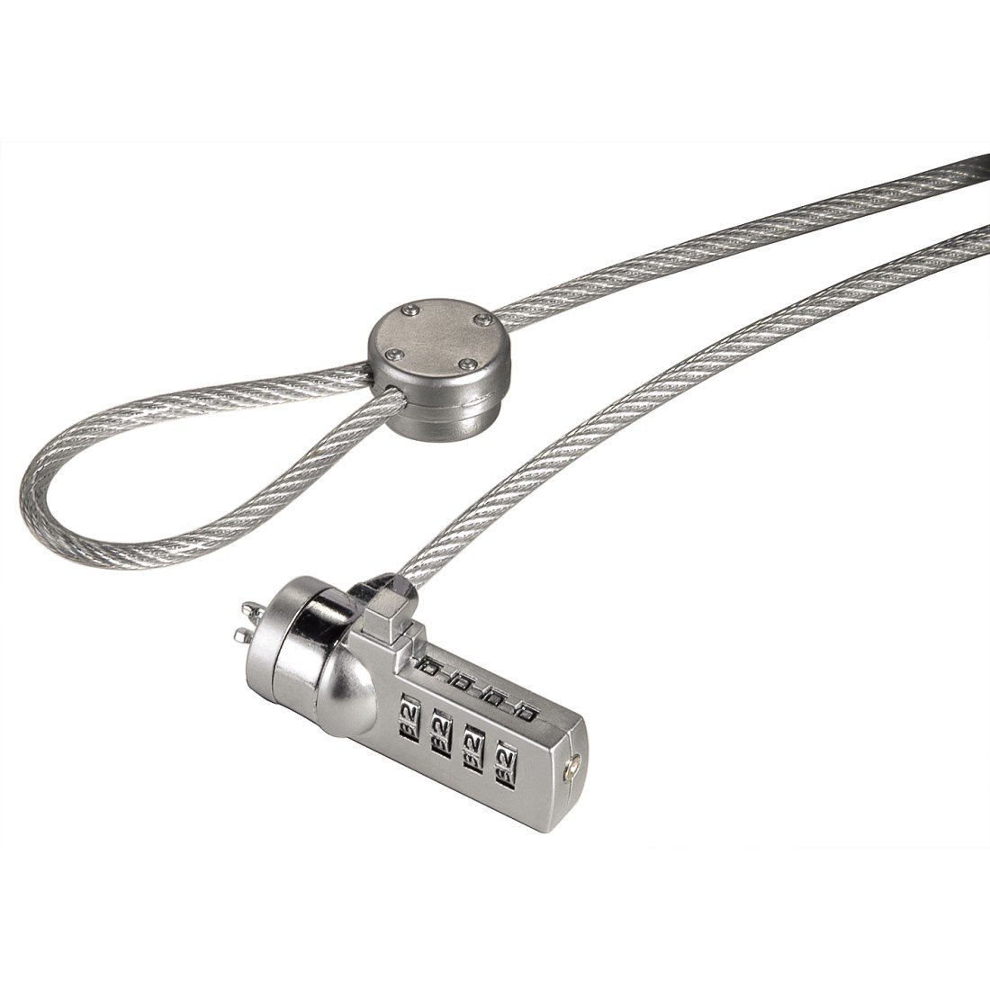 Hama "Anti-theft" Device with 4 Codes for all Laptops For Security port Silver, 180 cm