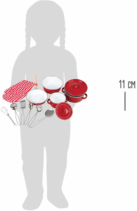small foot 8964 Metal cookware, for children's kitchens, incl. gloves and kitchen utensils, 13 pcs., from 3 years old - Image 4