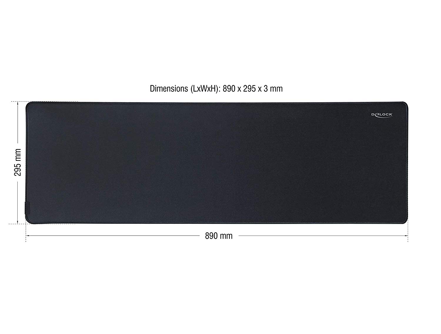 Delock XXL Gaming Mouse Mat, Water-Repellent, 915 x 280 mm, Mouse Mat, 12557, black - Image 2