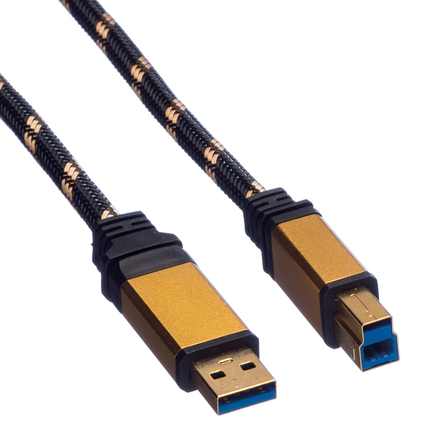 Roline GOLD USB 3.1 Gen 1 Cable USB SuperSpeed cable A - B M/M 1.8 m, 1.8m, Black, Gold - Image 3