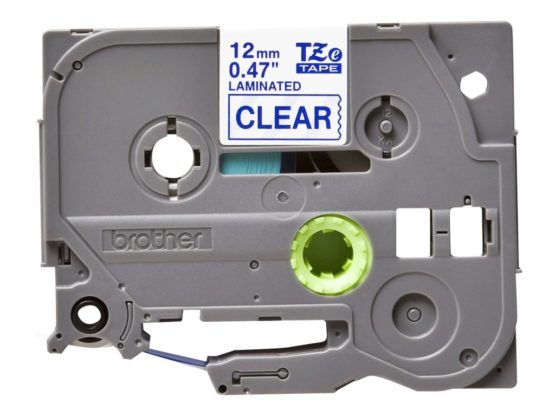 Brother TZe-133 Labelling Tape Cassette, 12 mm (W) x 8 m (L), Laminated, Brother Genuine Supplies - Blue on Clear - Image 3