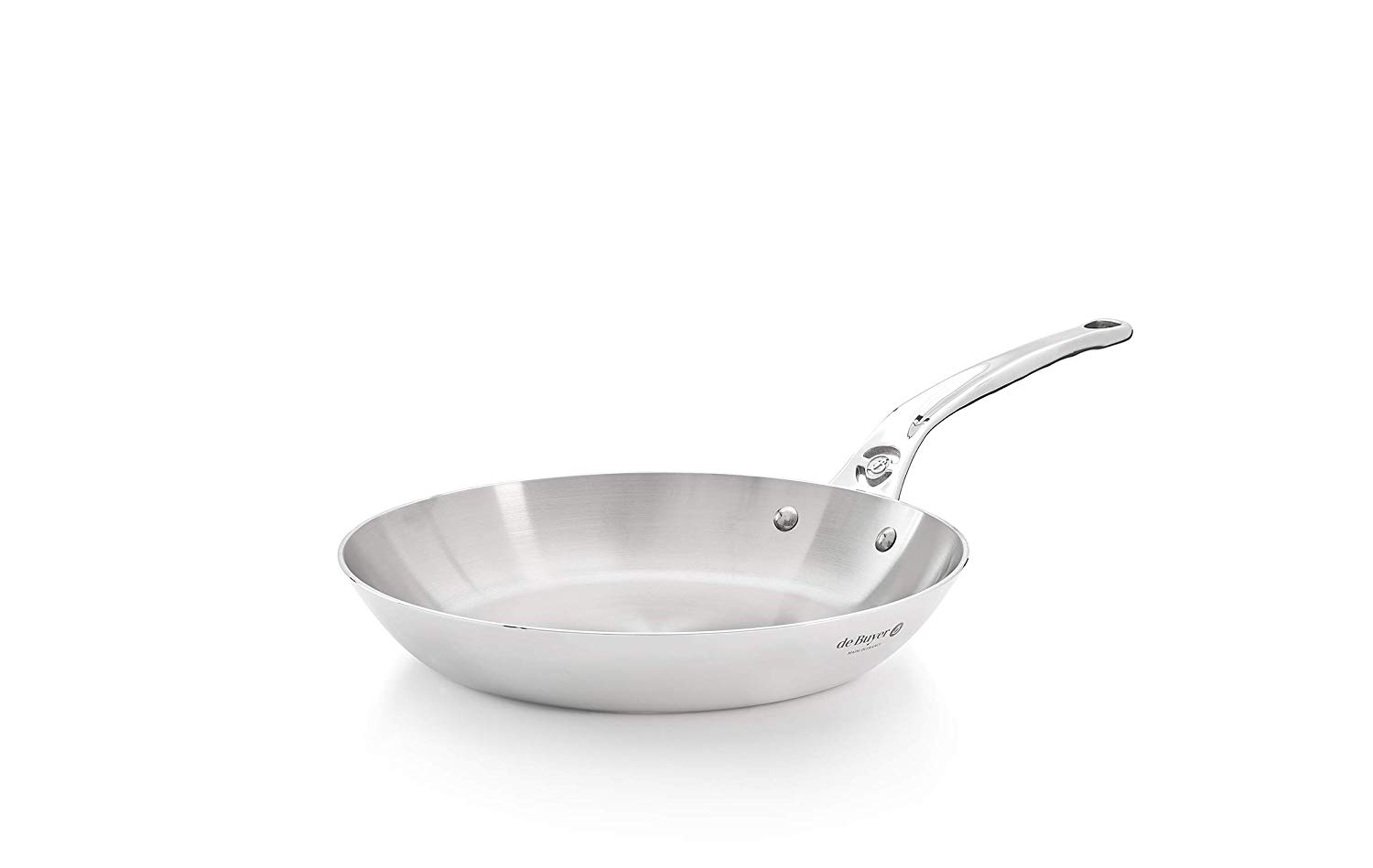 De Buyer 3724.24 Affinity Stainless Steel Frying Pan, 24 cm Diameter, 51.59 x 26.19 x 13.21 cm, Silver