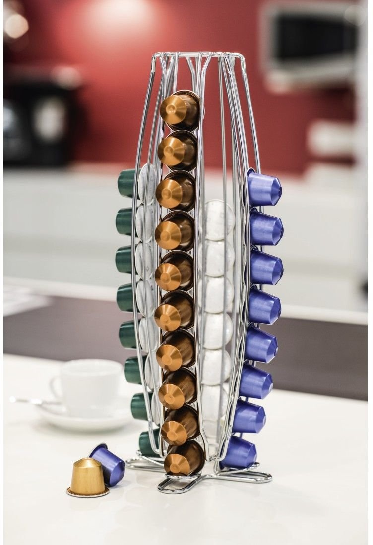 Xavax "Torre" Coffee Capsule Stand for Nespresso Cap Rack NP 40 Capsules - Silver,00111079 - Image 2