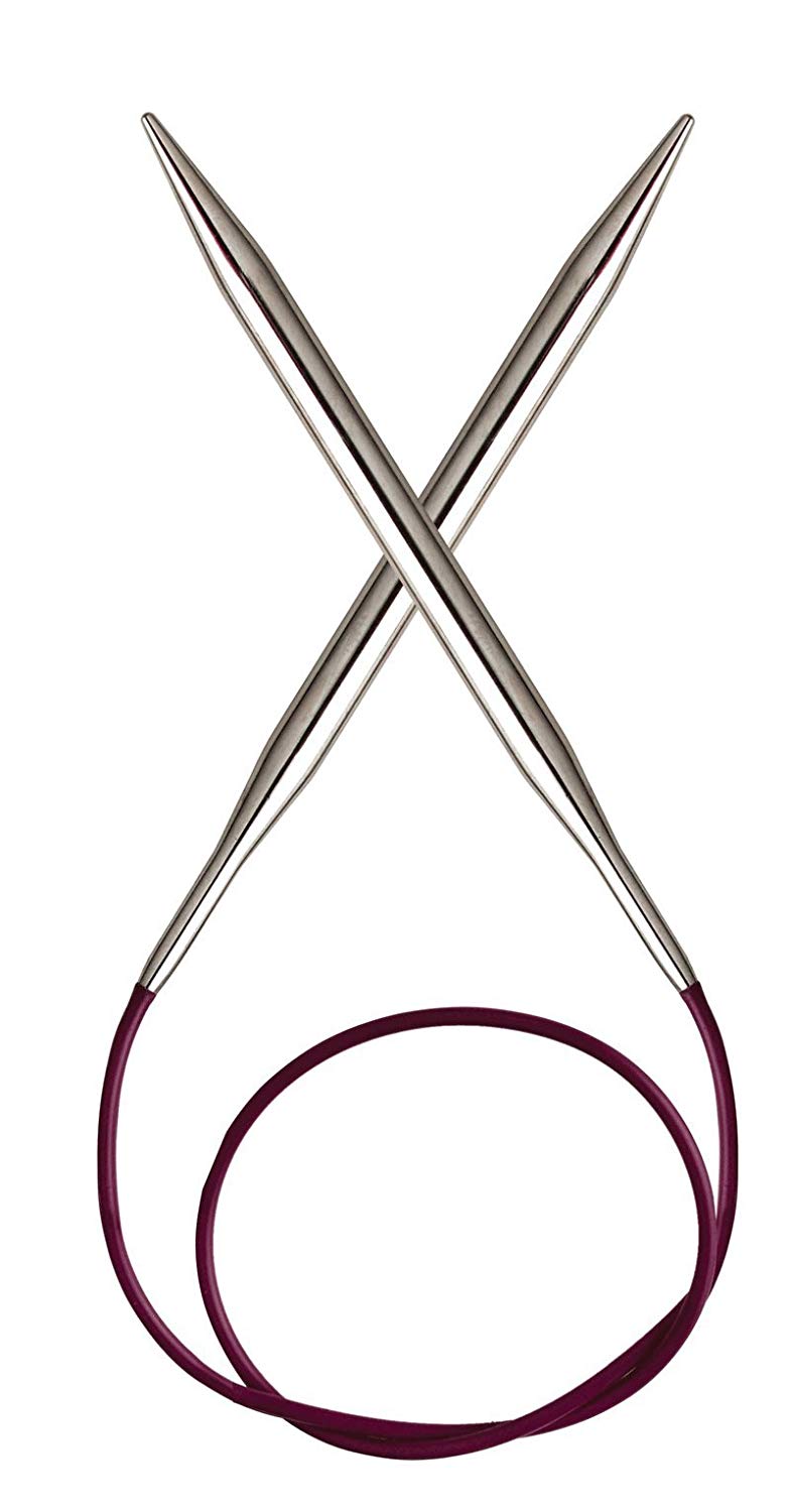 KnitPro Nova Fixed Circular Needles 24" (60cm), Silver, 2.25mm