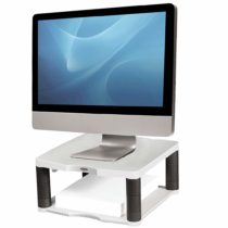 Fellowes Premium Adjustable Monitor Stand, White, Supports Up To 36kg or 21”, 5 Stacking Heights