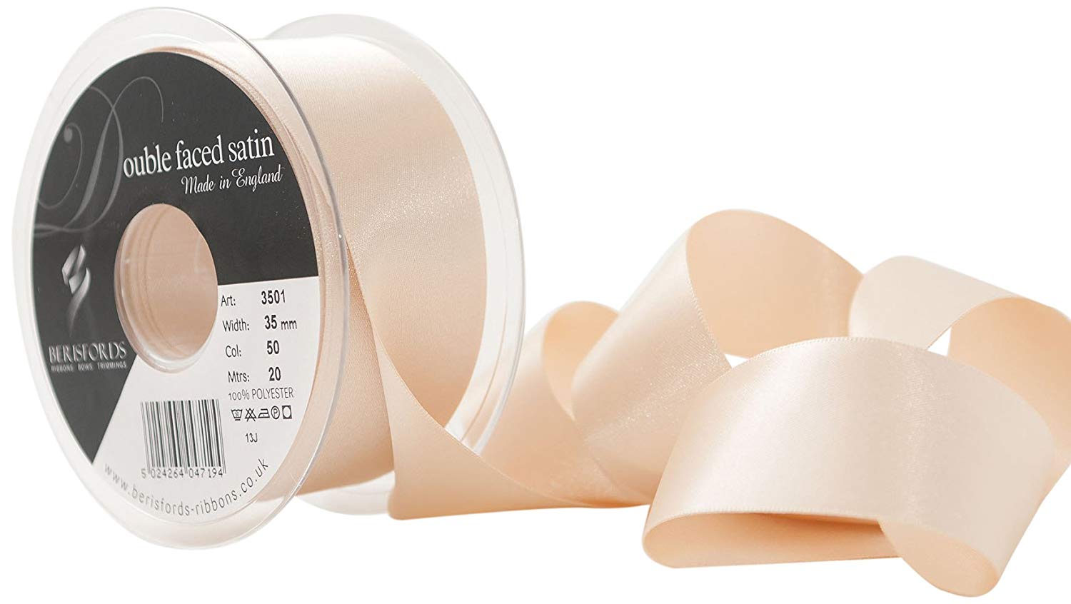 Berisfords Ribbon, Cream, 35 mm, 3501-CRE-35