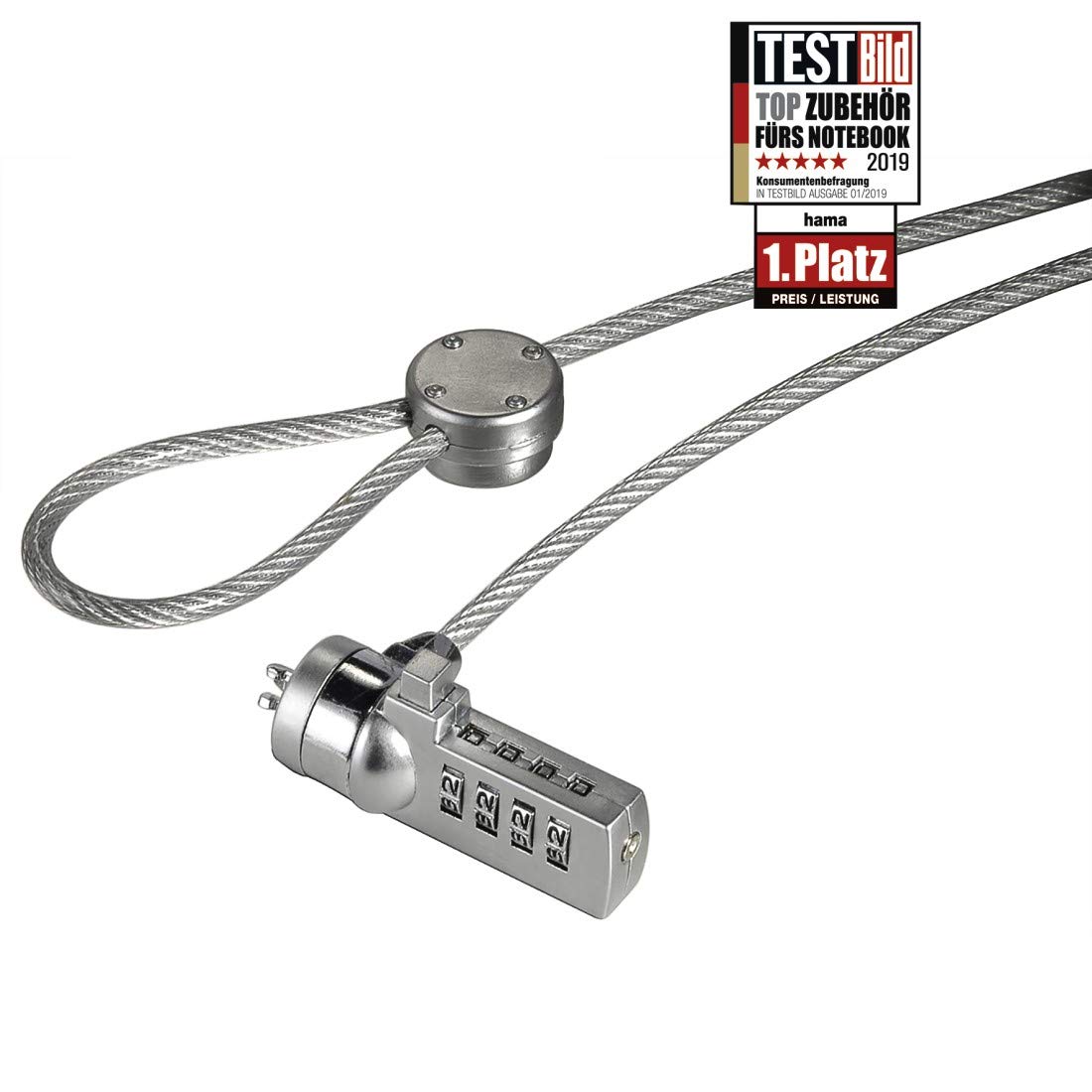Hama "Anti-theft" Device with 4 Codes for all Laptops For Security port Silver, 180 cm - Image 4