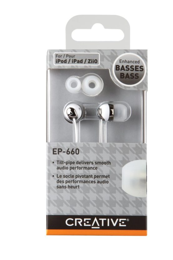 Creative EP-660 In-Ear Stereo Earphones - Pearl White - Image 3